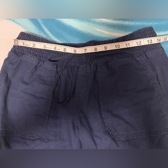 Lucky Brand Navy Blue Boot Cut Linen Blend Woman’s Pull On Pants Size XS. - Picture 11 of 14